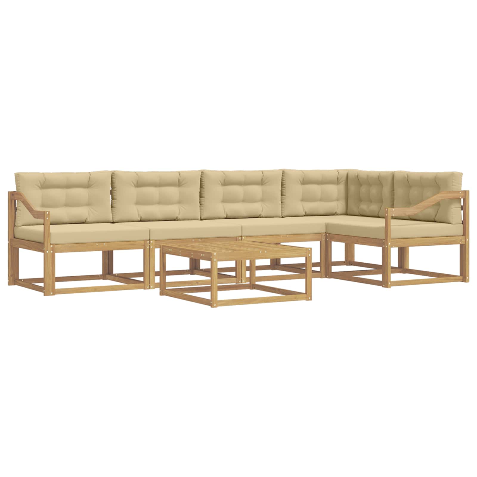 vidaXL Zestaw sof na zewnątrz 6 pcs Biały i Beżowy 79 x 79 x 37 cm