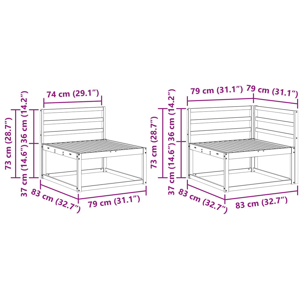 vidaXL Zestaw sof na zewnątrz 6 pcs Biały 404 x 166,5 x 73 cm