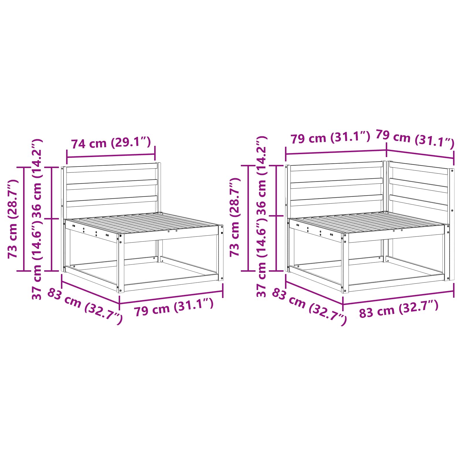 vidaXL Zestaw sof na zewnątrz 6 pcs Biały 404 x 166,5 x 73 cm