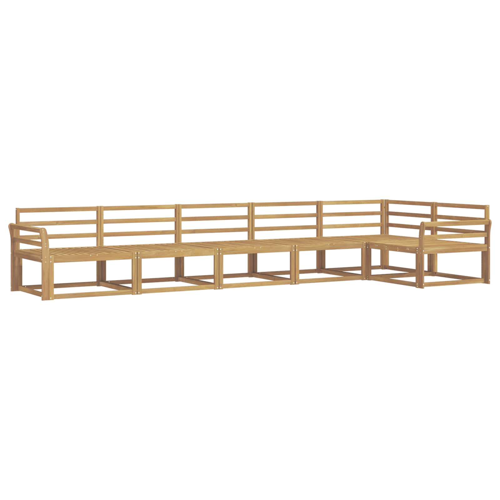 vidaXL Zestaw sof na zewnątrz 6 pcs Biały 408 x 170,5 x 73 cm