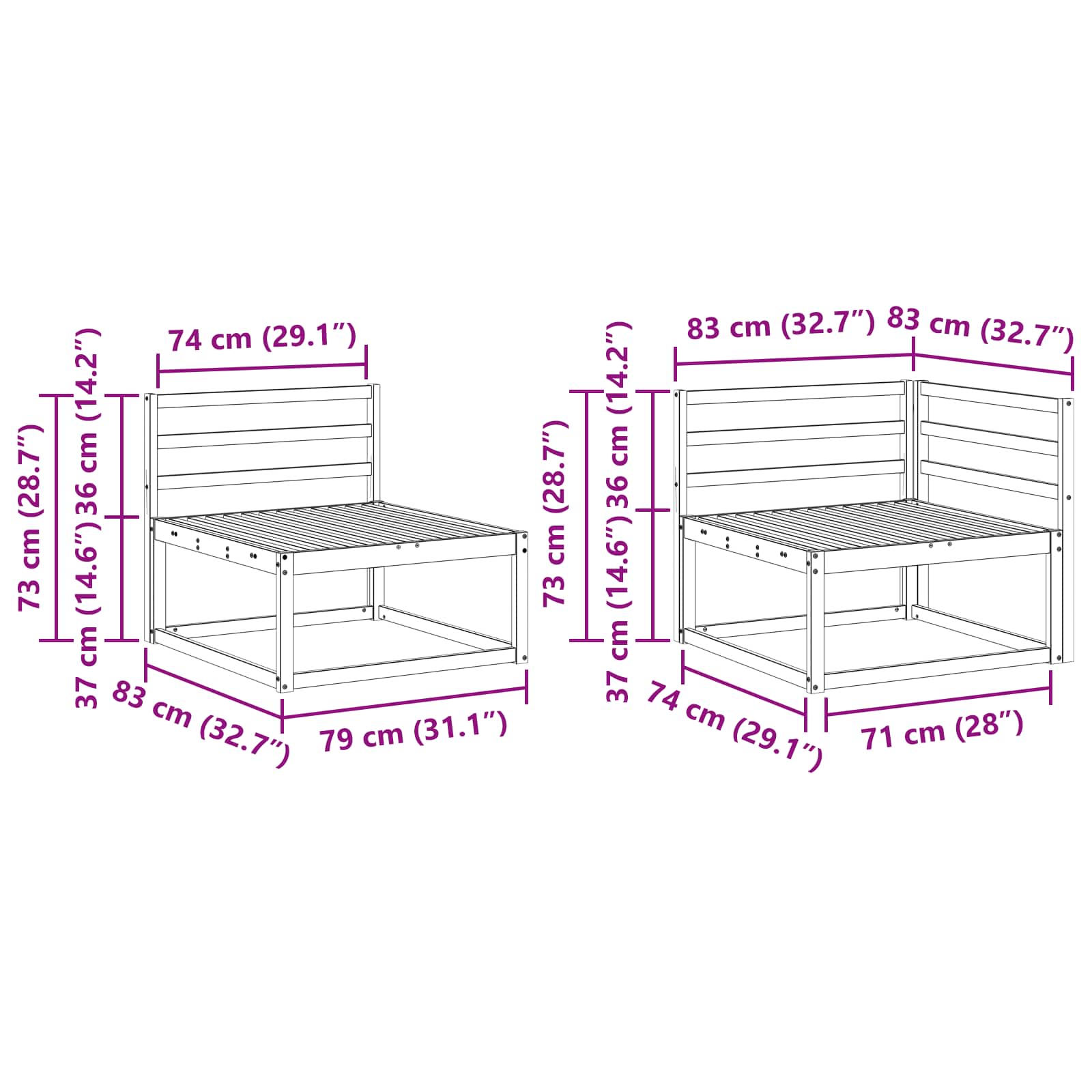 vidaXL Zestaw sof na zewnątrz 6 pcs Biały 408 x 170,5 x 73 cm