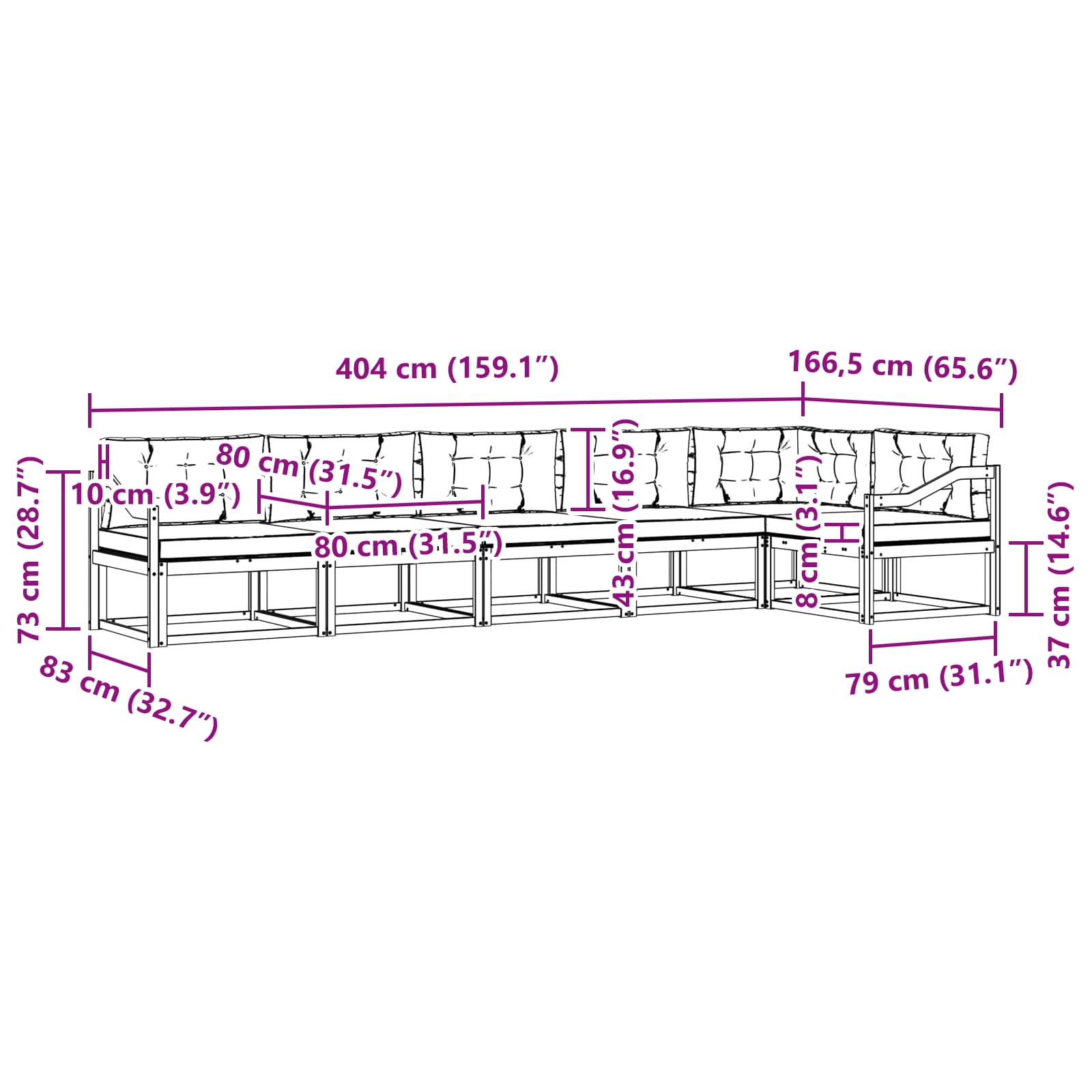 vidaXL Zestaw sof na zewnątrz 4 pcs Biały i antracyt Poliester