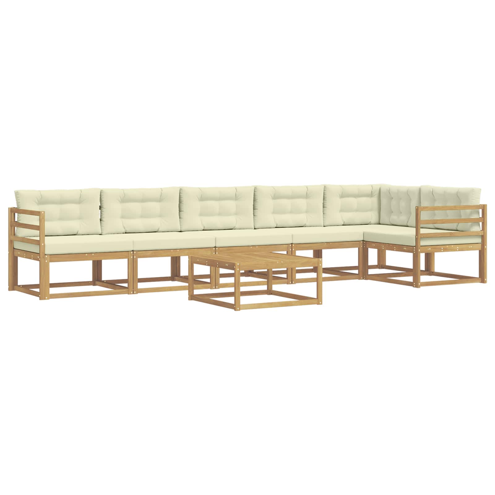 vidaXL Zestaw sof na zewnątrz 7 pcs Biały i kremowy 79 x 79 x 37 cm