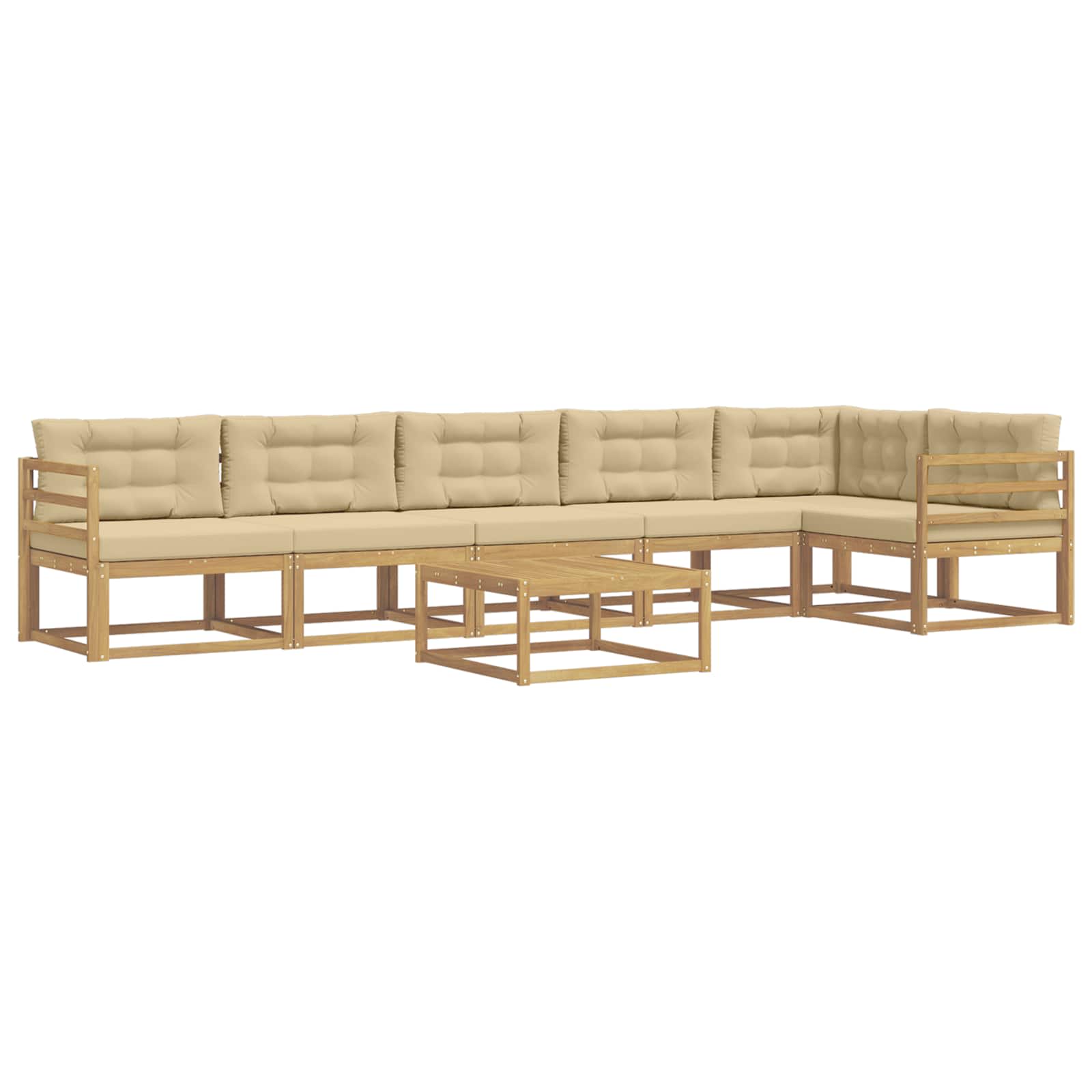 vidaXL Zestaw sof na zewnątrz 7 pcs Biały i Beżowy 79 x 79 x 37 cm