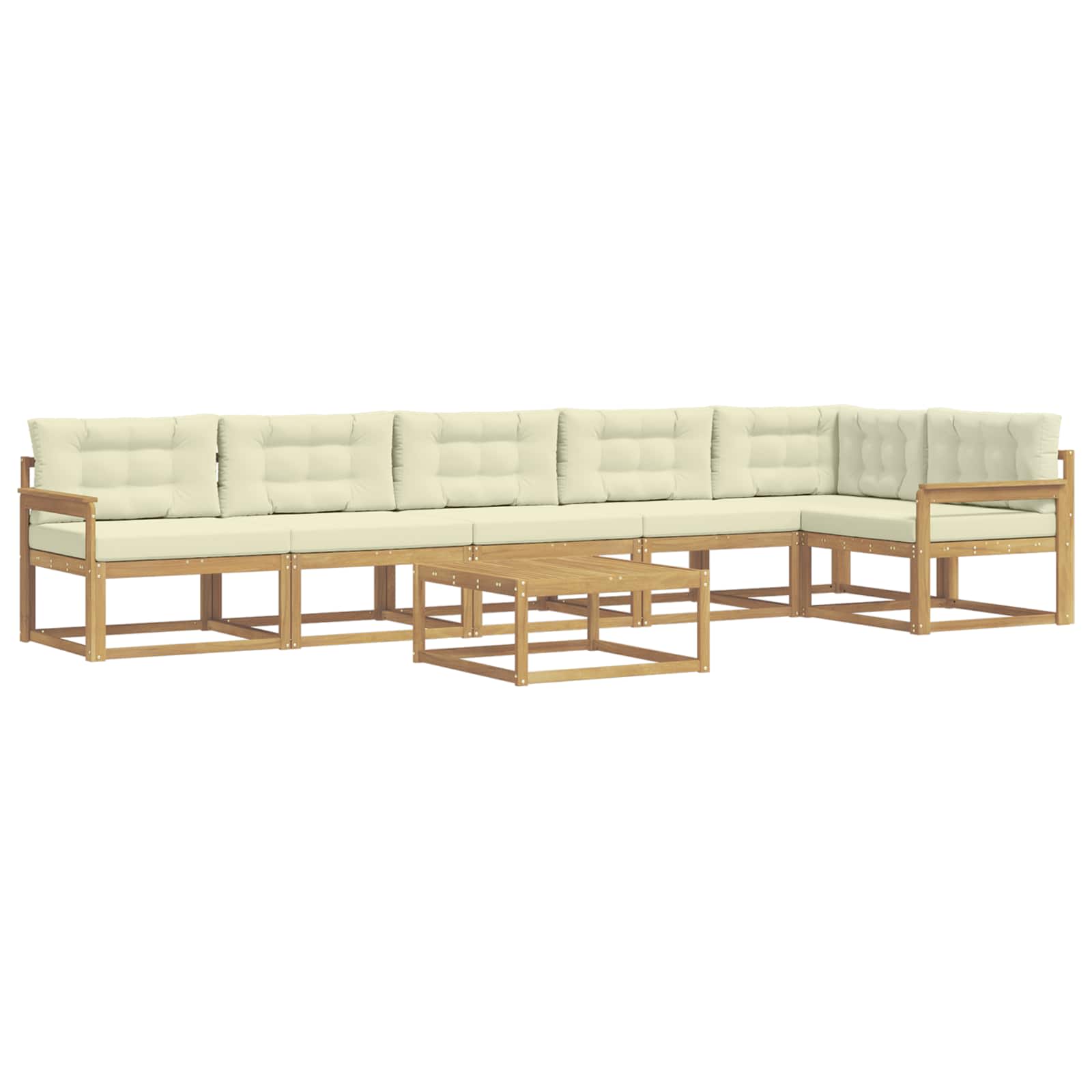 vidaXL Zestaw sof na zewnątrz 7 pcs Biały i kremowy 79 x 79 x 37 cm