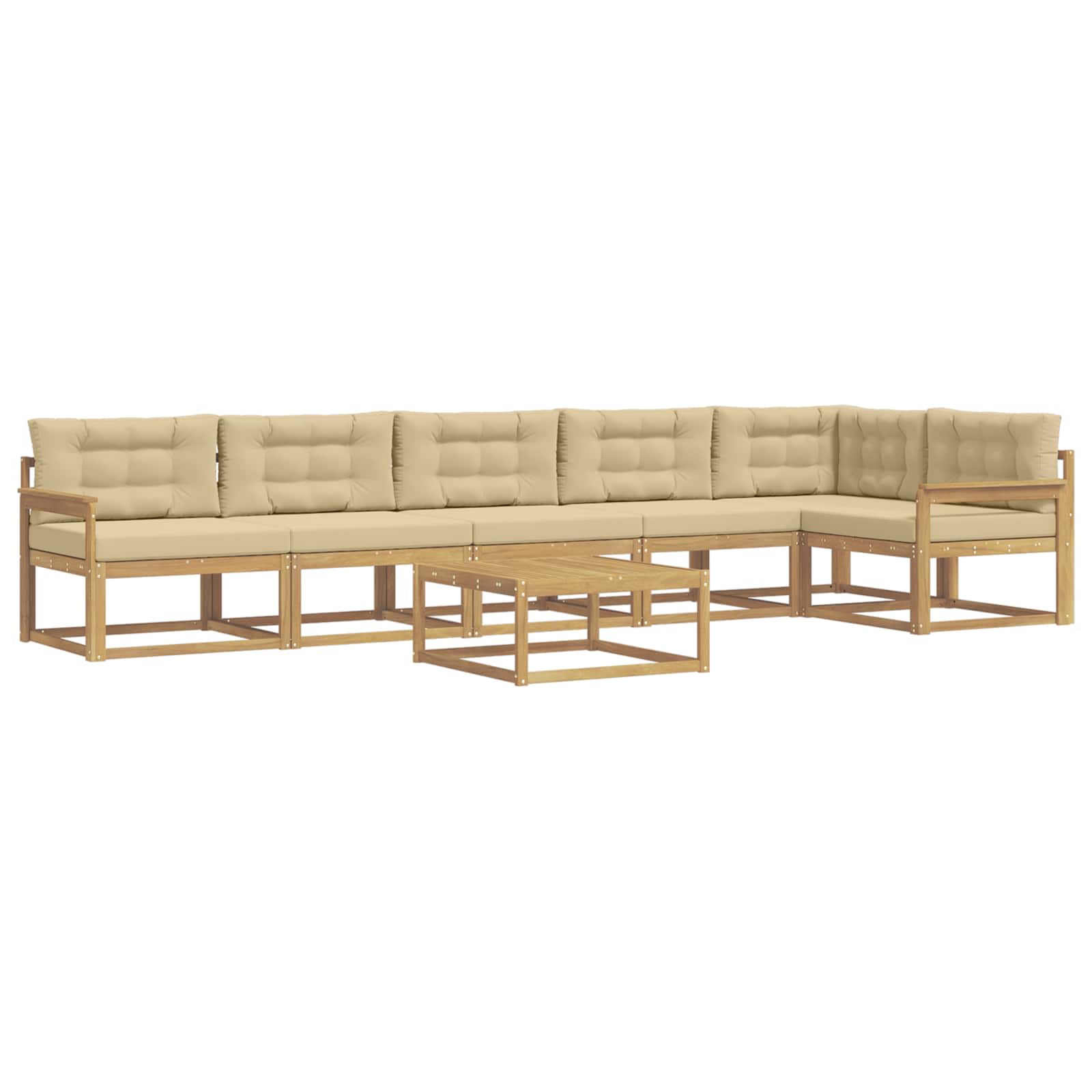 vidaXL Zestaw sof na zewnątrz 7 pcs Biały i Beżowy 79 x 79 x 37 cm