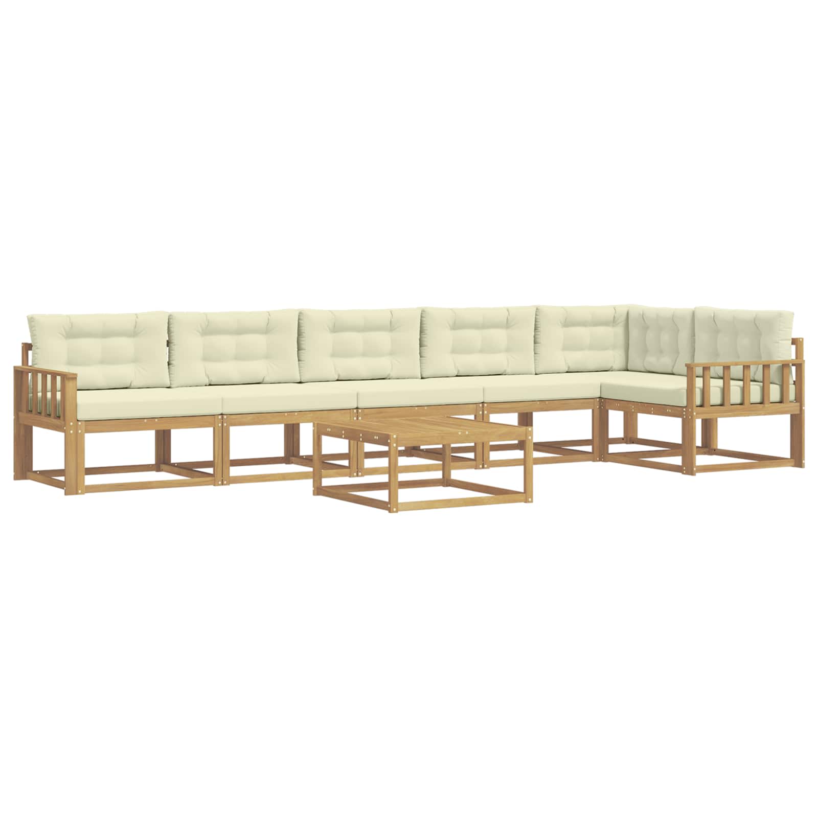 vidaXL Zestaw sof na zewnątrz 7 pcs Biały i kremowy 79 x 79 x 37 cm