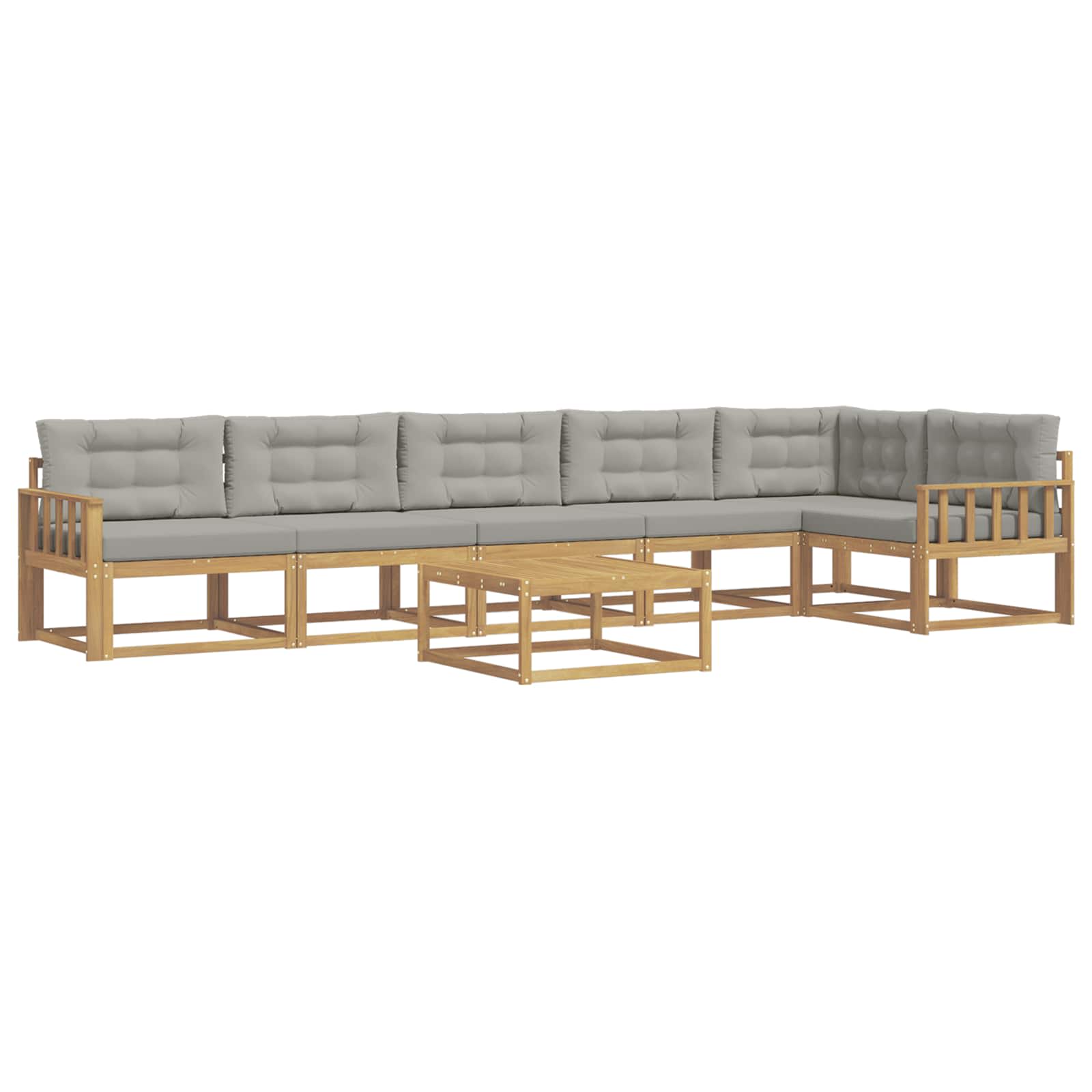 vidaXL Zestaw sof na zewnątrz 7 pcs Biały i jasnoszary 79 x 79 x 37 cm