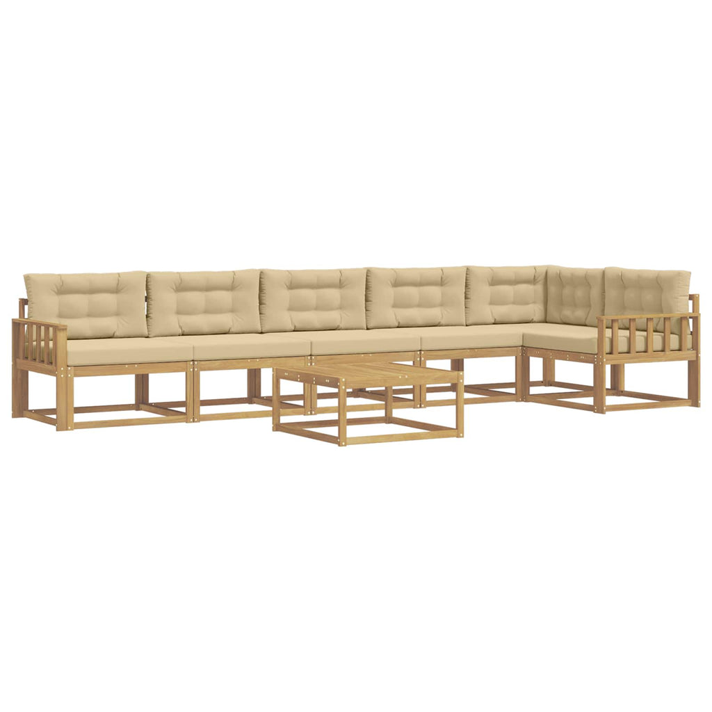vidaXL Zestaw sof na zewnątrz 7 pcs Biały i Beżowy 79 x 79 x 37 cm
