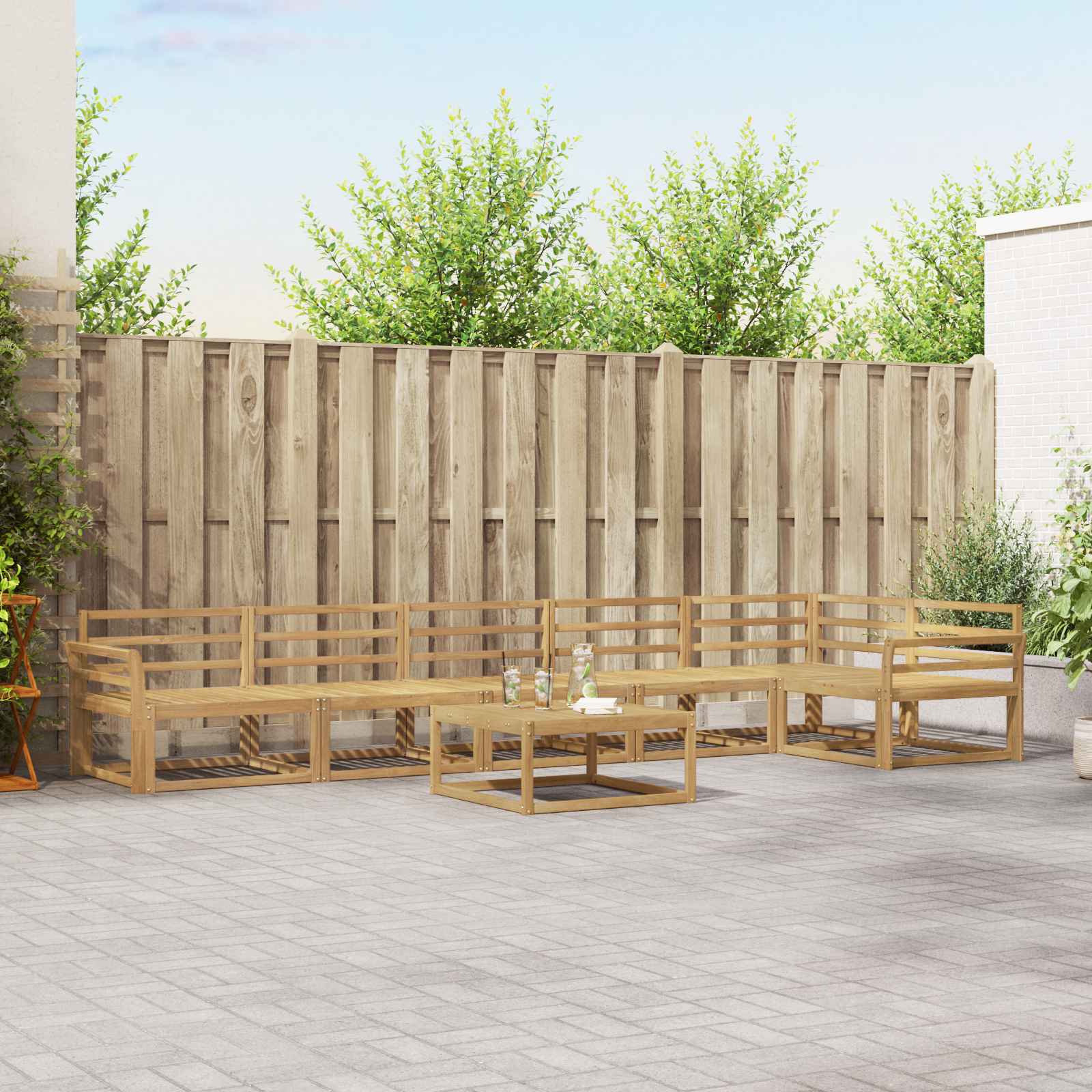 vidaXL Zestaw sof na zewnątrz 7 pcs Biały 79 x 79 x 37 cm