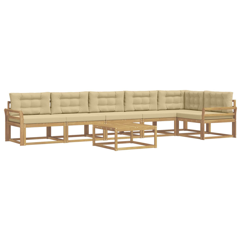 vidaXL Zestaw sof na zewnątrz 7 pcs Biały i Beżowy 79 x 79 x 37 cm