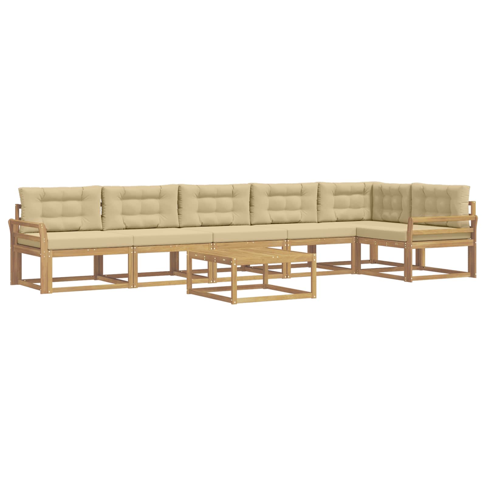 vidaXL Zestaw sof na zewnątrz 7 pcs Biały i Beżowy 79 x 79 x 37 cm