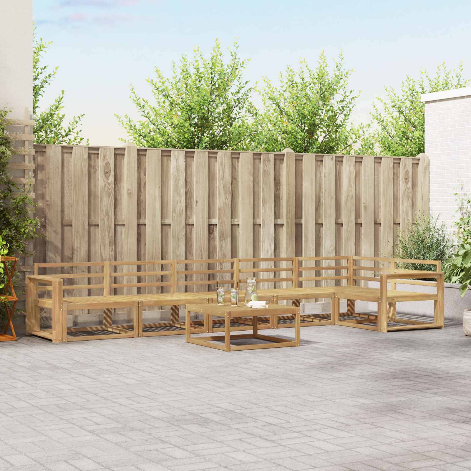 vidaXL Zestaw sof na zewnątrz 7 pcs Biały 79 x 79 x 37 cm