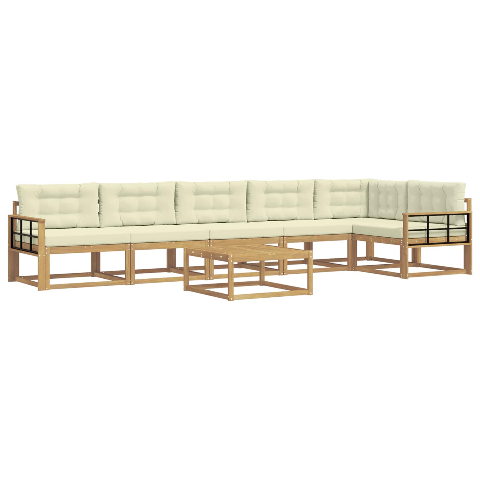 vidaXL Zestaw sof na zewnątrz 7 pcs Biały i kremowy 79 x 79 x 37 cm