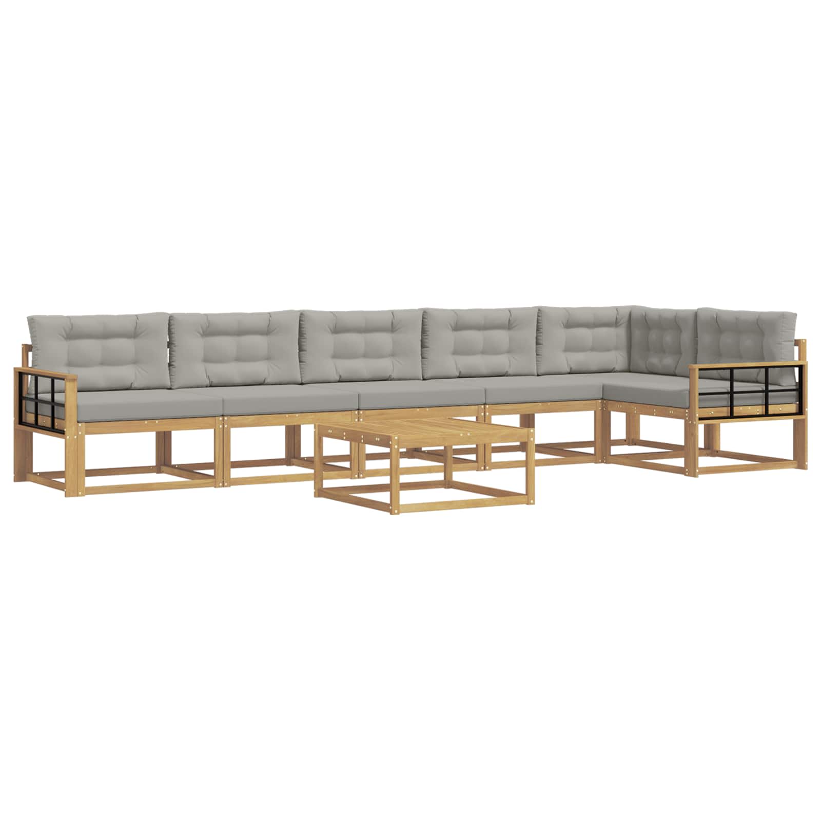 vidaXL Zestaw sof na zewnątrz 7 pcs Biały i jasnoszary 79 x 79 x 37 cm