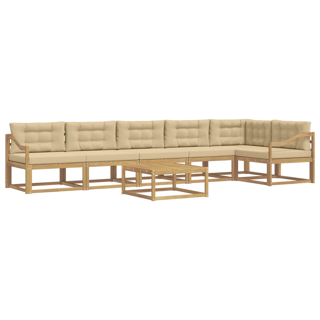 vidaXL Zestaw sof na zewnątrz 7 pcs Biały i Beżowy 79 x 79 x 37 cm
