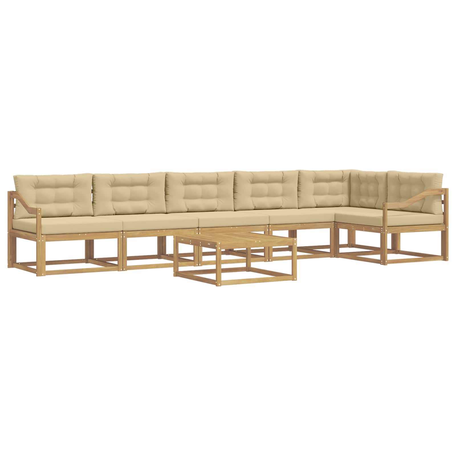 vidaXL Zestaw sof na zewnątrz 7 pcs Biały i Beżowy 79 x 79 x 37 cm
