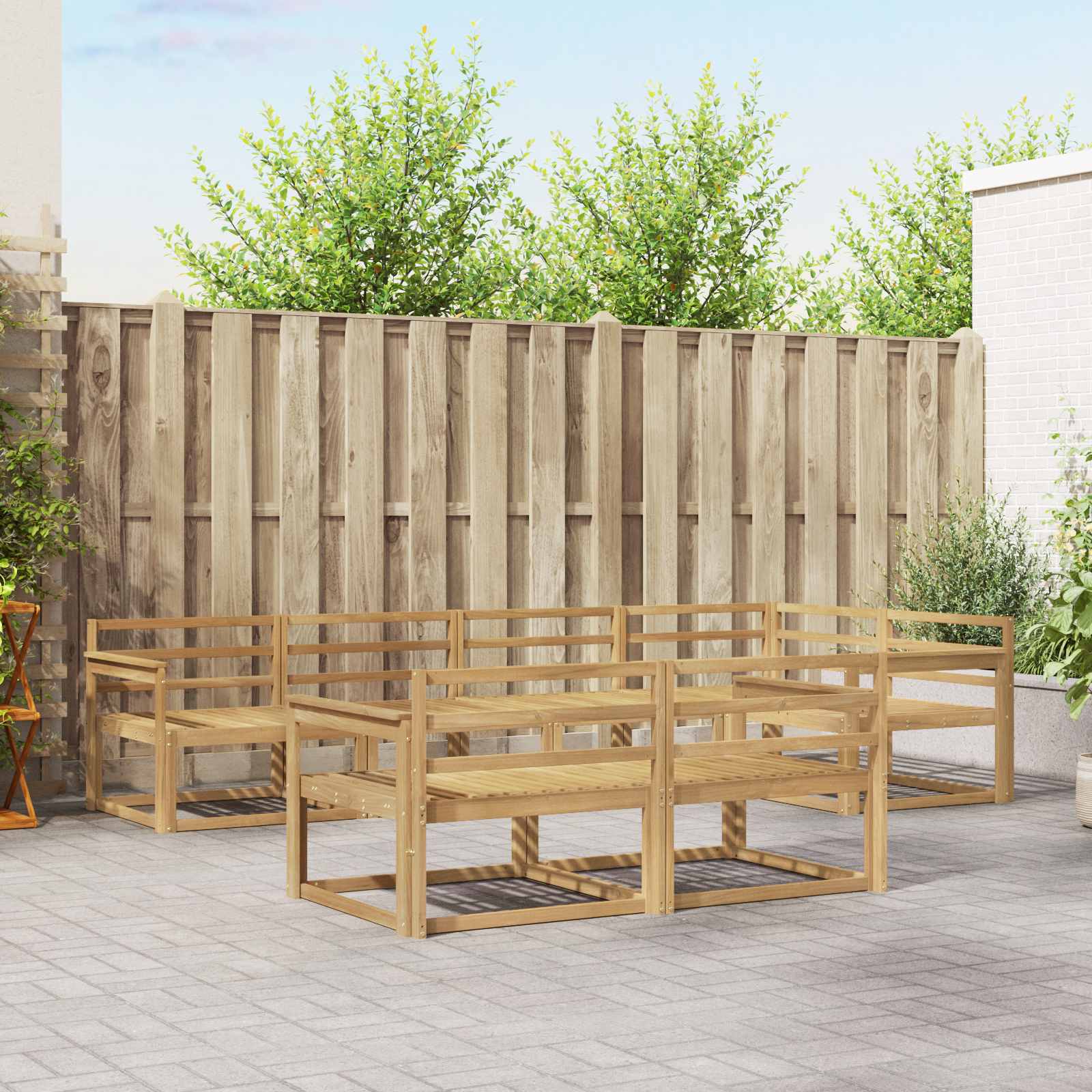 vidaXL Zestaw sof na zewnątrz 8 pcs Biały 327 x 168,5 x 73 cm