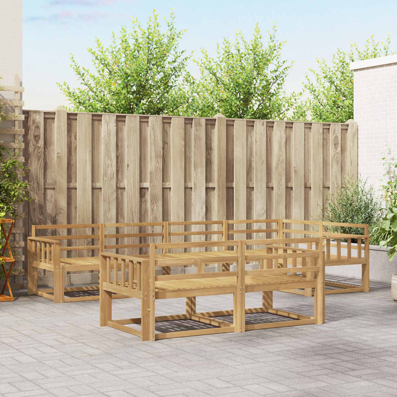 vidaXL Zestaw sof na zewnątrz 8 pcs Biały 327 x 168,5 x 73 cm