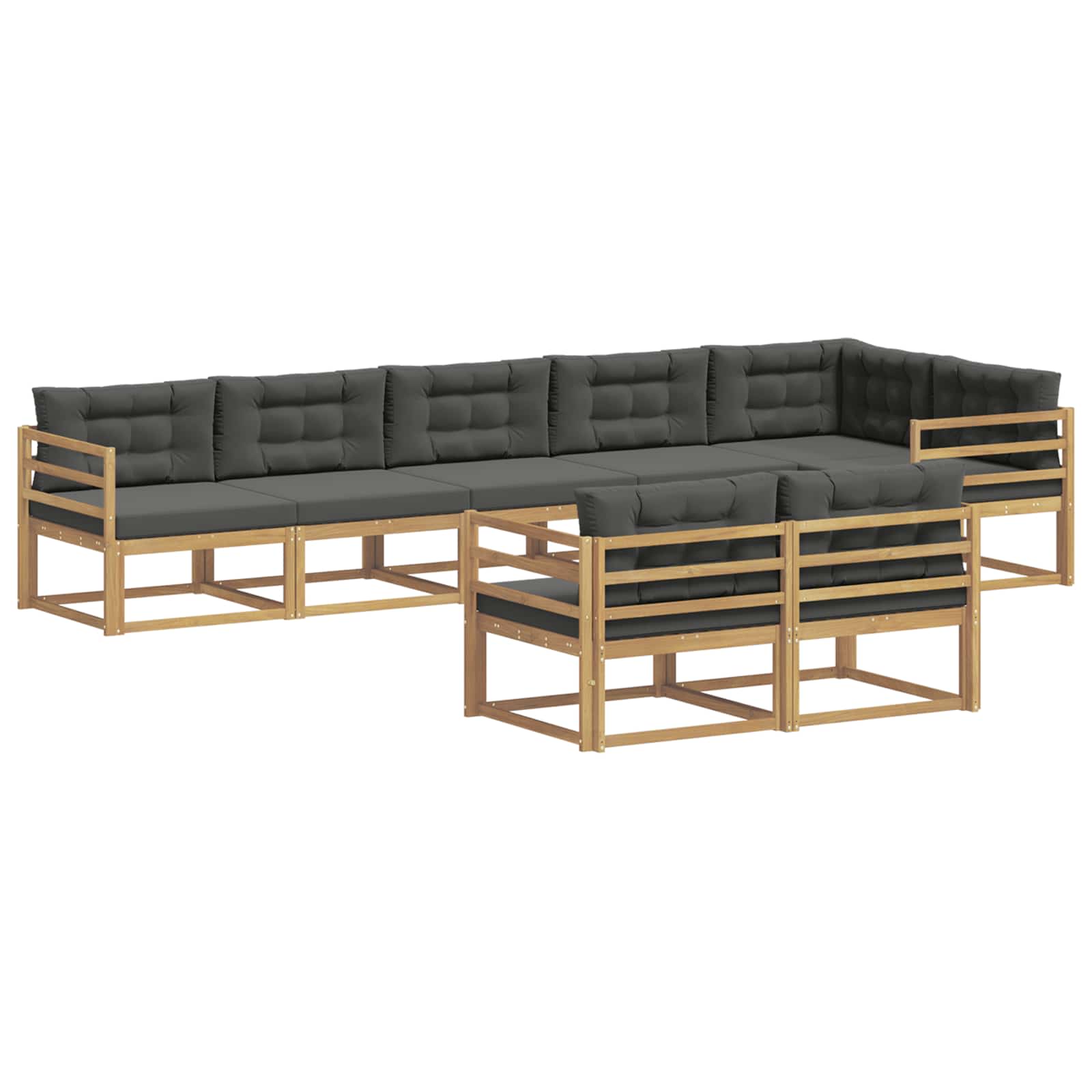 vidaXL Zestaw sof na zewnątrz 6 pcs Biały i antracyt Poliester