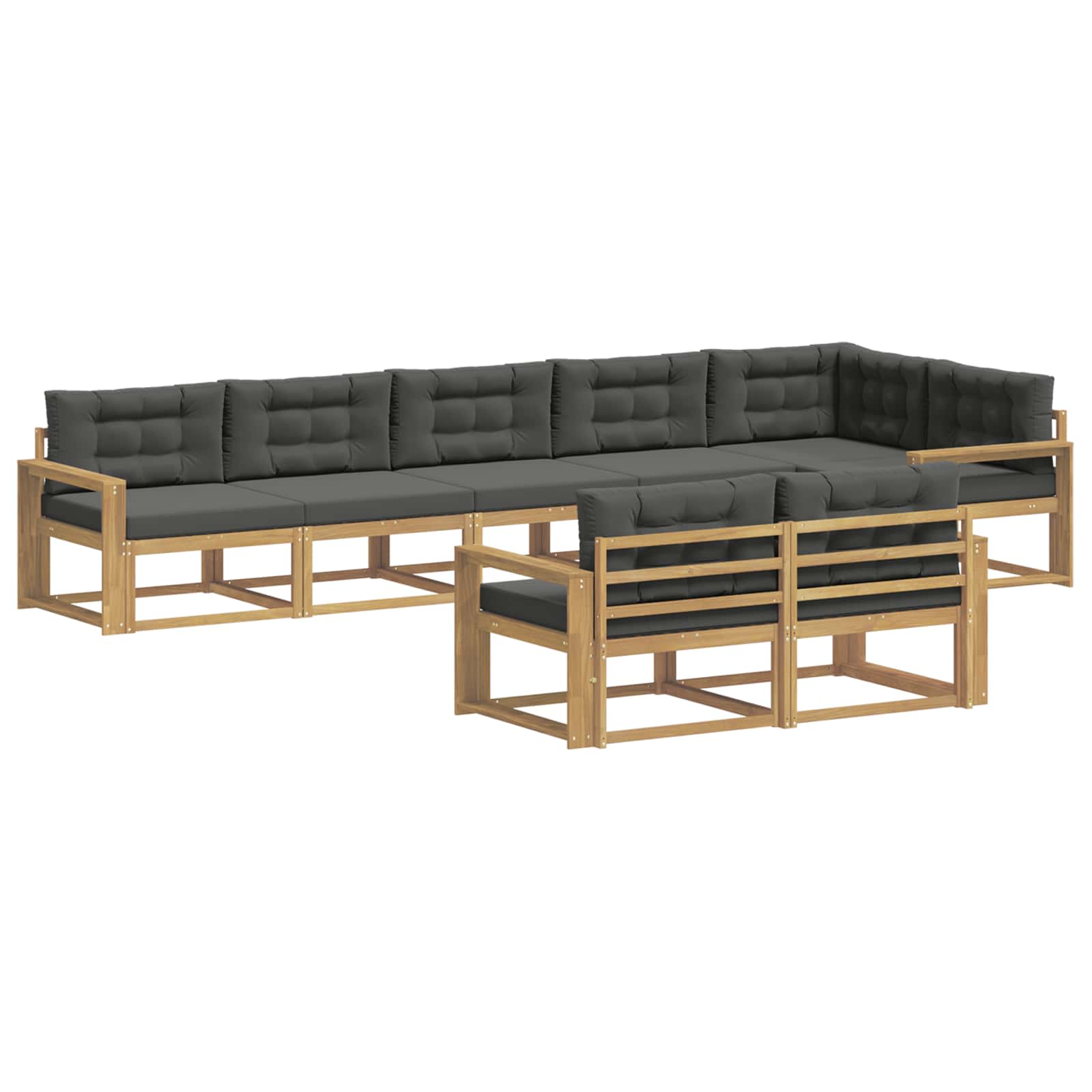 vidaXL Zestaw sof na zewnątrz 6 pcs Biały i antracyt Poliester
