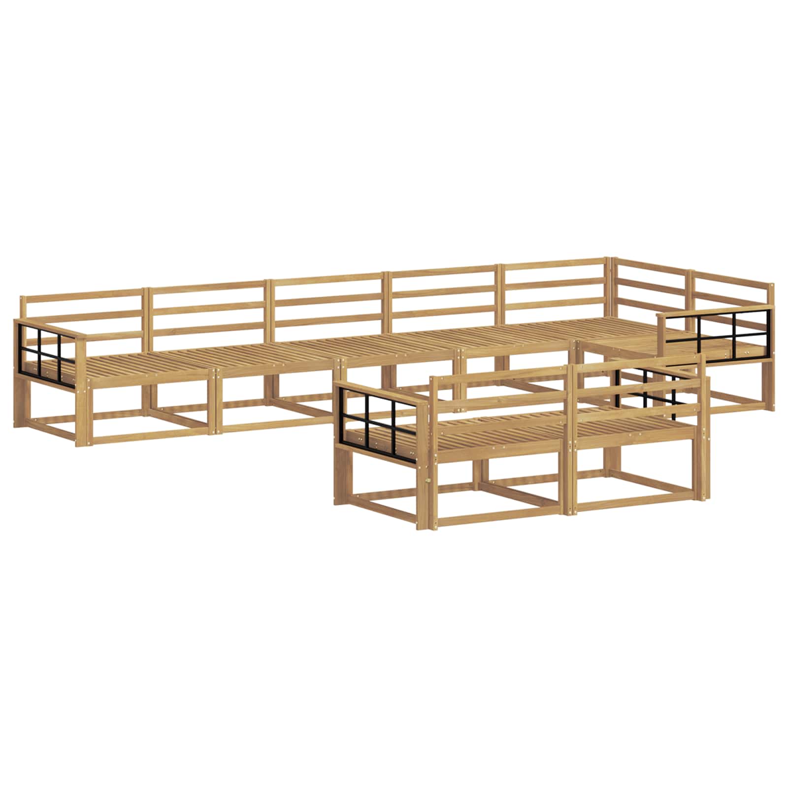vidaXL Zestaw sof na zewnątrz 8 pcs Biały 406 x 168,5 x 73 cm