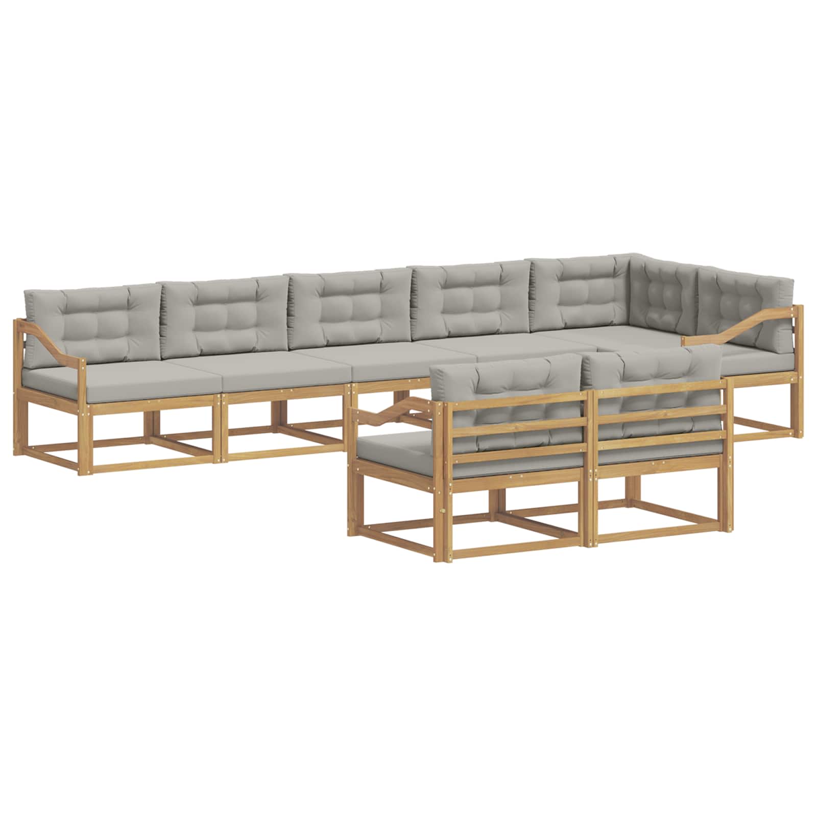 vidaXL Zestaw sof na zewnątrz 6 pcs Biały i jasnoszary Poliester