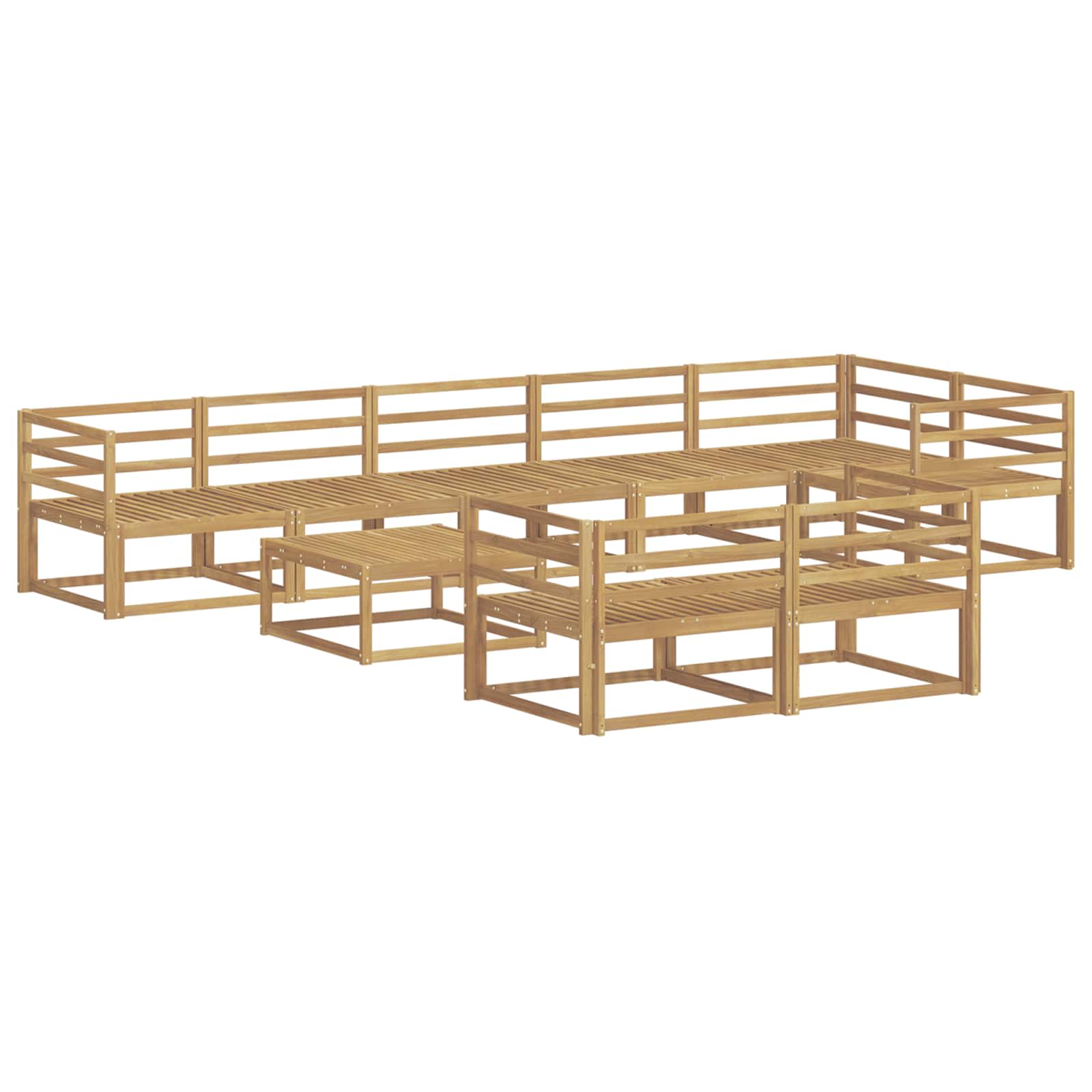 vidaXL Zestaw sof na zewnątrz 9 pcs Biały 79 x 79 x 37 cm
