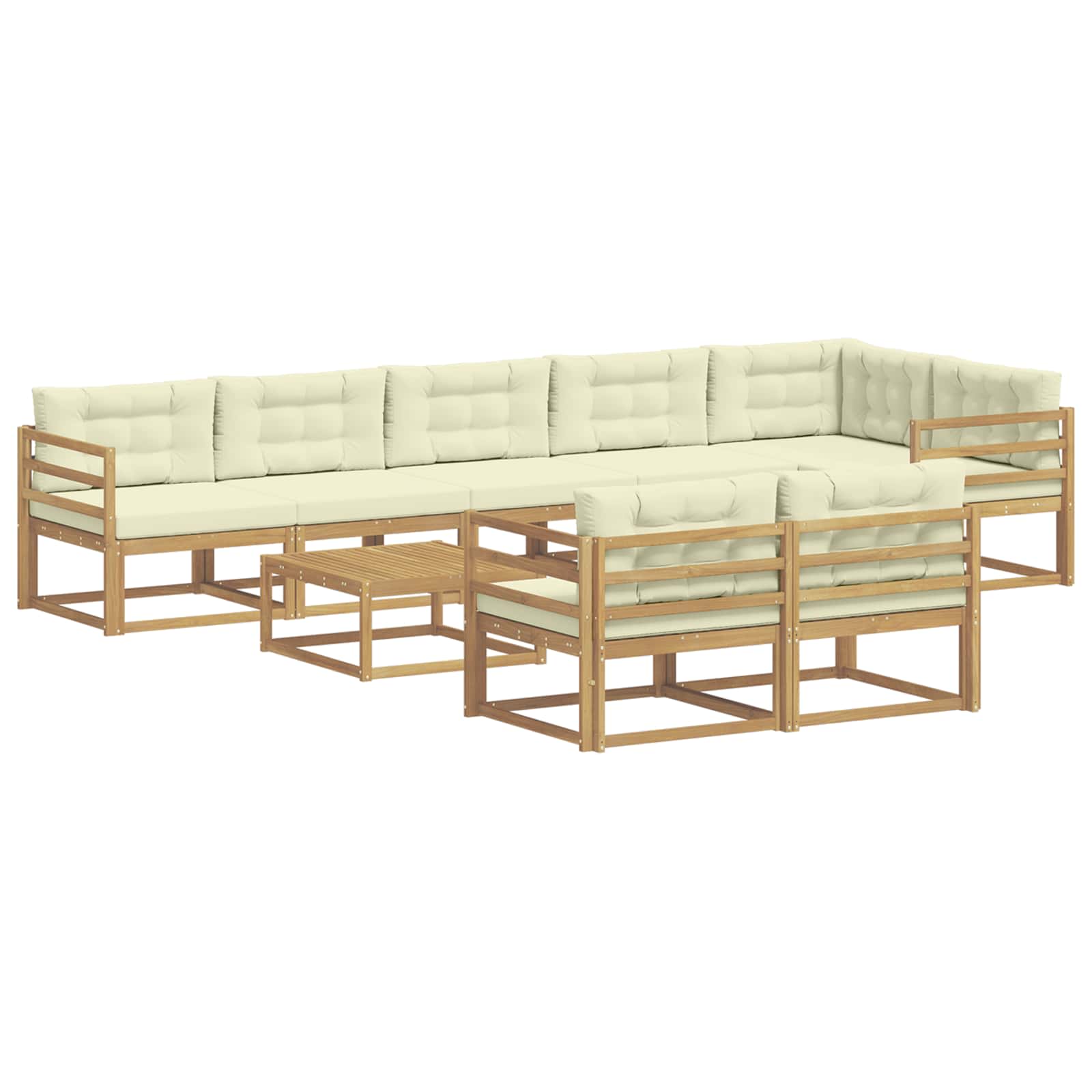 vidaXL Zestaw sof na zewnątrz 9 pcs Biały i kremowy 79 x 79 x 37 cm