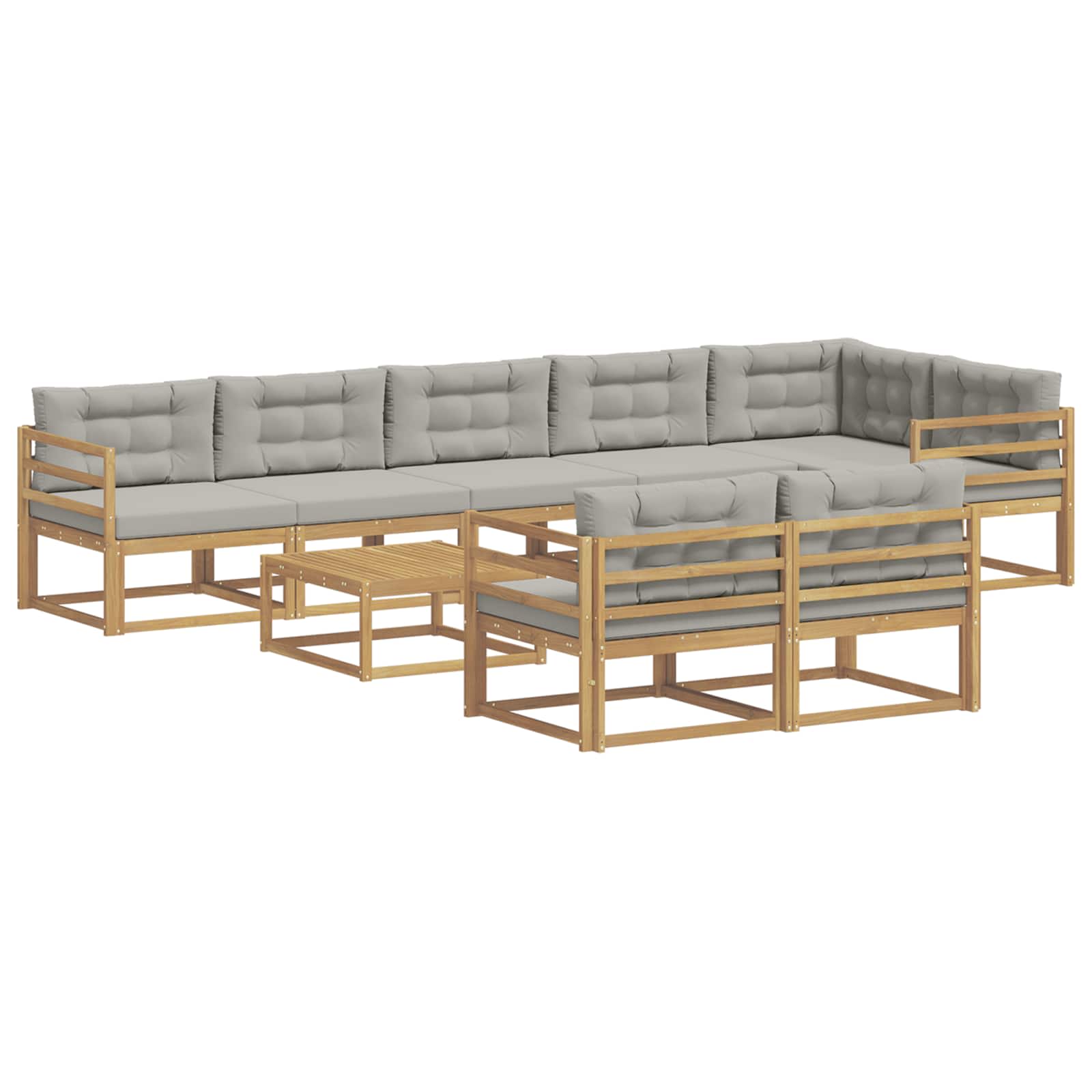 vidaXL Zestaw sof na zewnątrz 9 pcs Biały i jasnoszary 79 x 79 x 37 cm