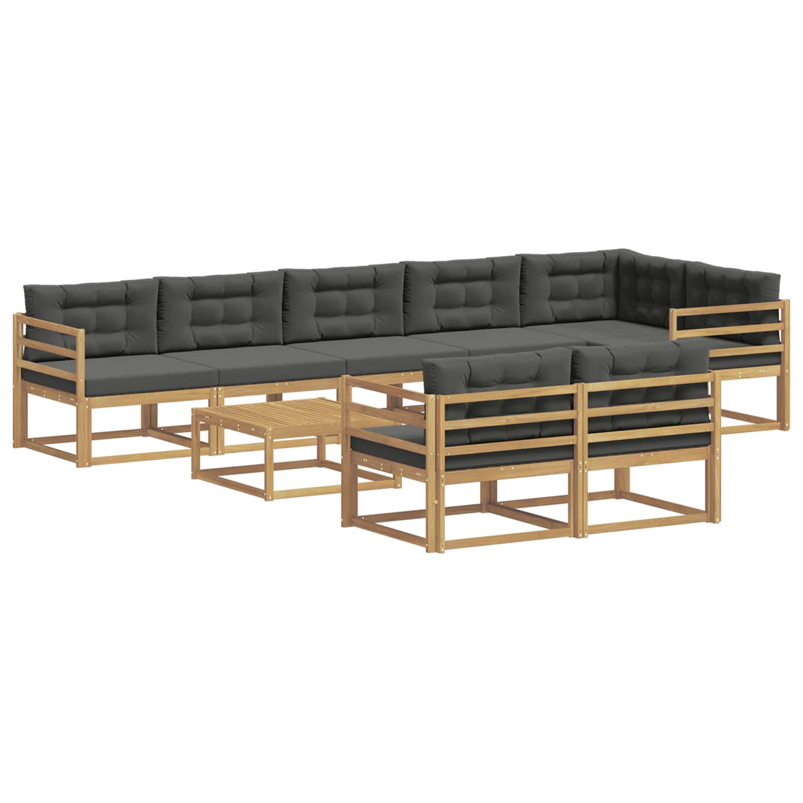 vidaXL Zestaw sof na zewnątrz 9 pcs Biały i antracyt 79 x 79 x 37 cm