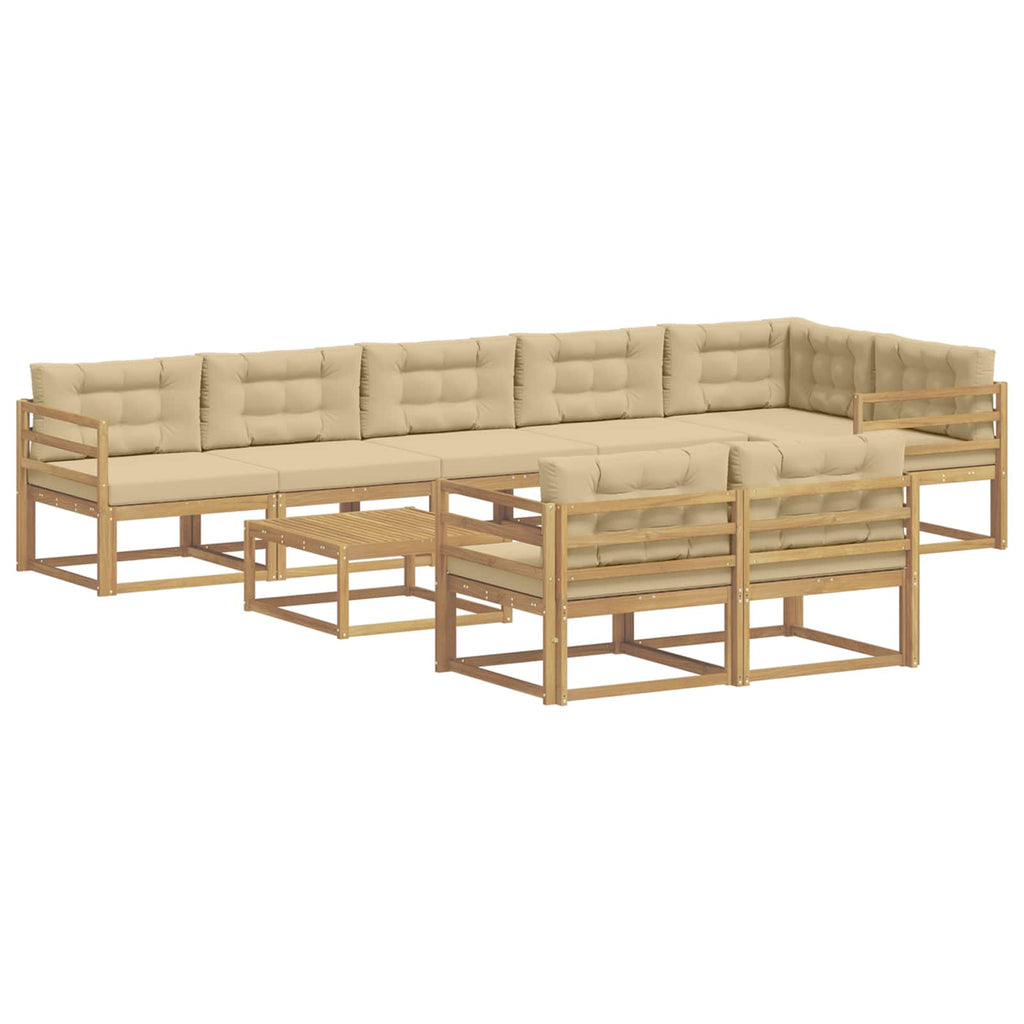 vidaXL Zestaw sof na zewnątrz 9 pcs Biały i Beżowy 79 x 79 x 37 cm