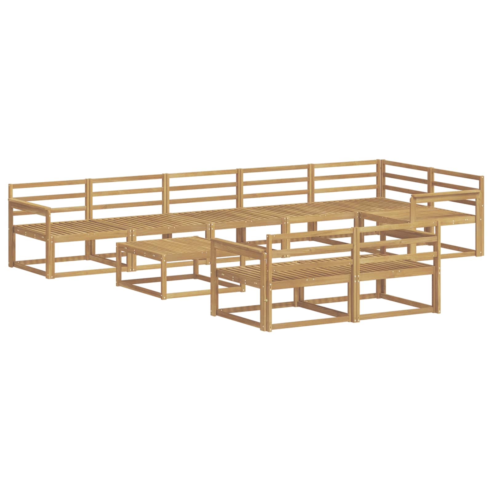 vidaXL Zestaw sof na zewnątrz 9 pcs Biały 79 x 79 x 37 cm