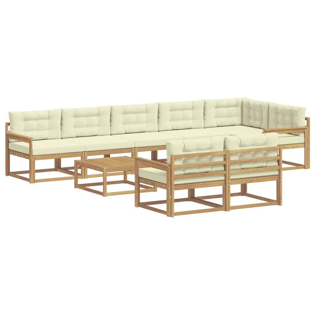 vidaXL Zestaw sof na zewnątrz 9 pcs Biały i kremowy 79 x 79 x 37 cm