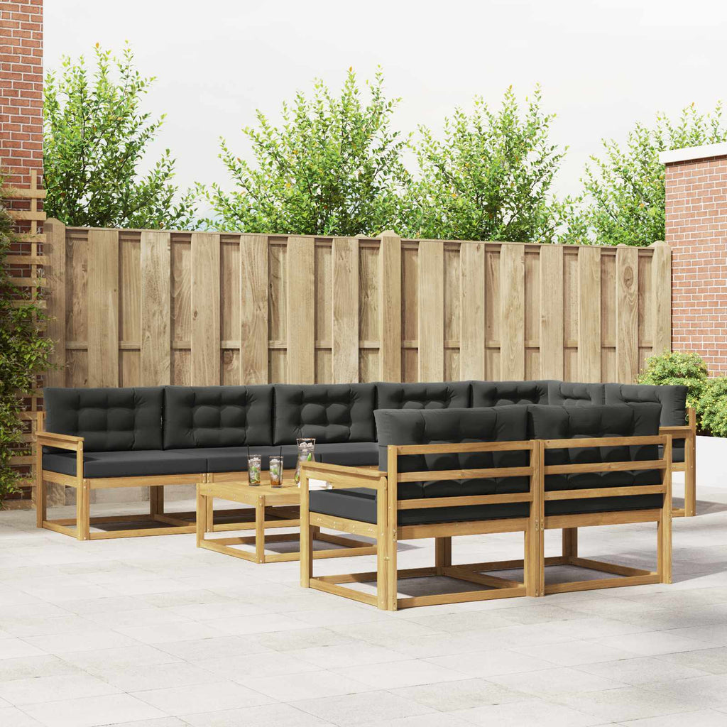 vidaXL Zestaw sof na zewnątrz 9 pcs Biały i antracyt 79 x 79 x 37 cm