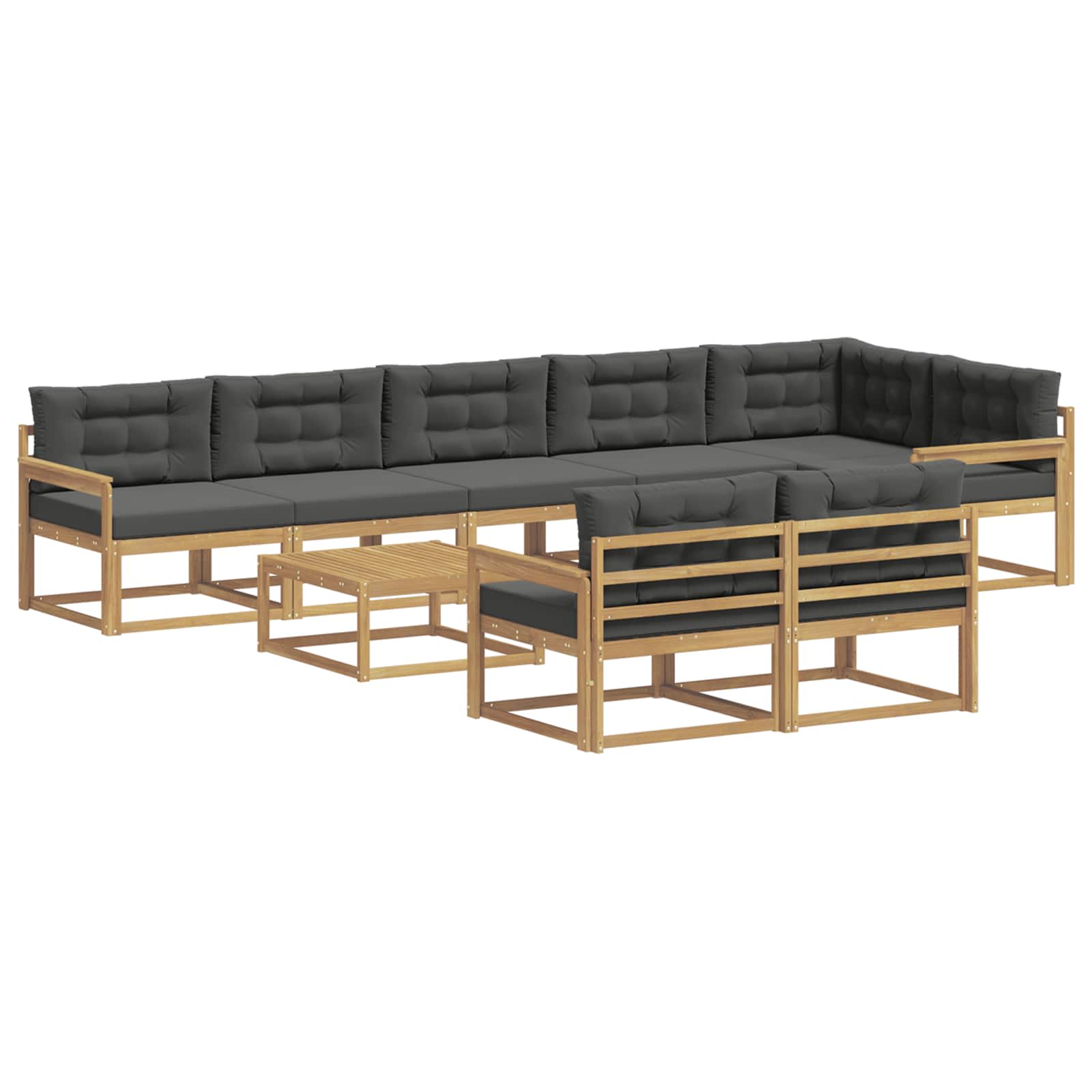 vidaXL Zestaw sof na zewnątrz 9 pcs Biały i antracyt 79 x 79 x 37 cm