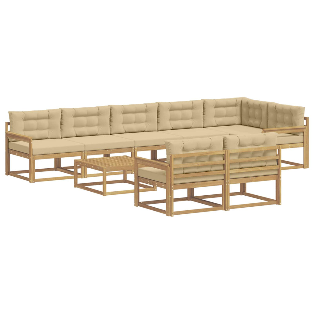 vidaXL Zestaw sof na zewnątrz 9 pcs Biały i Beżowy 79 x 79 x 37 cm