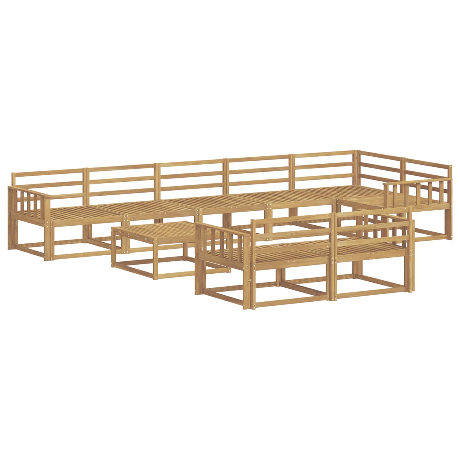 vidaXL Zestaw sof na zewnątrz 9 pcs Biały 79 x 79 x 37 cm