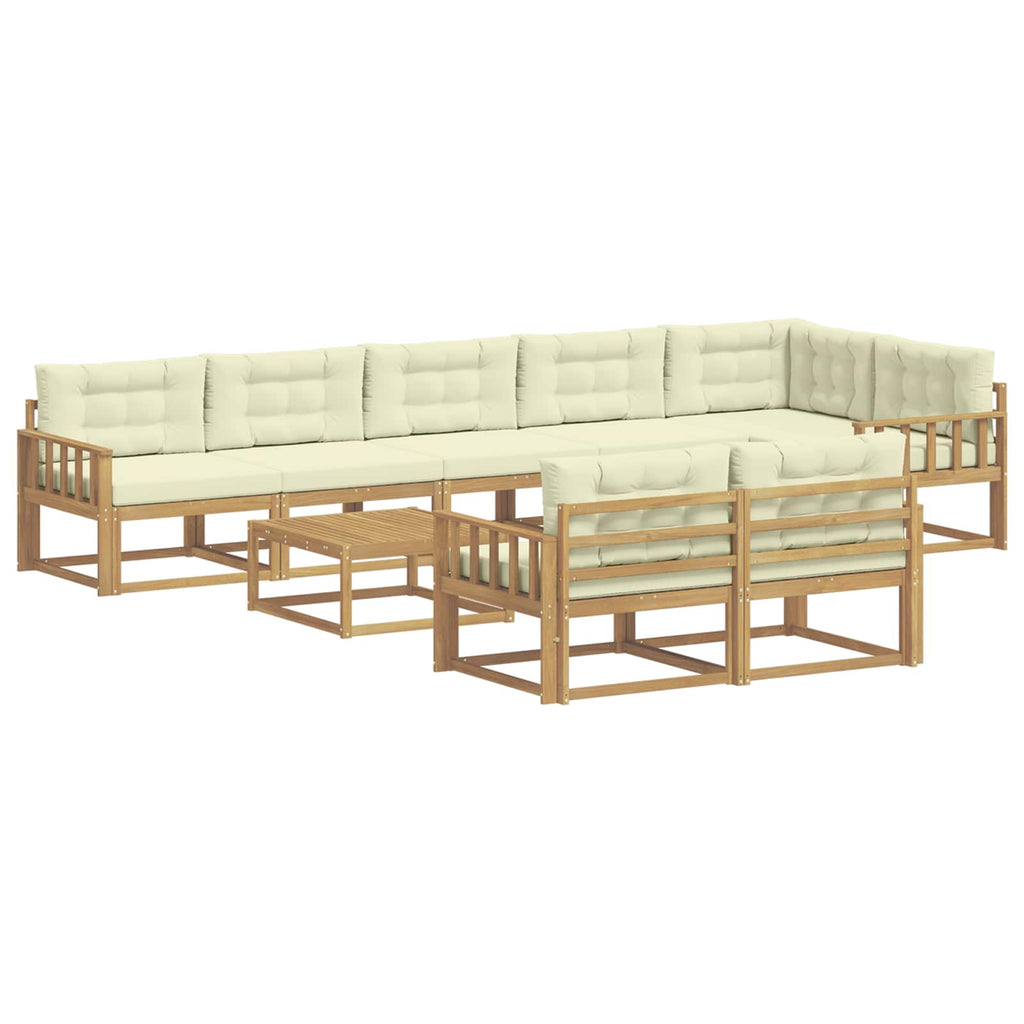 vidaXL Zestaw sof na zewnątrz 9 pcs Biały i kremowy 79 x 79 x 37 cm