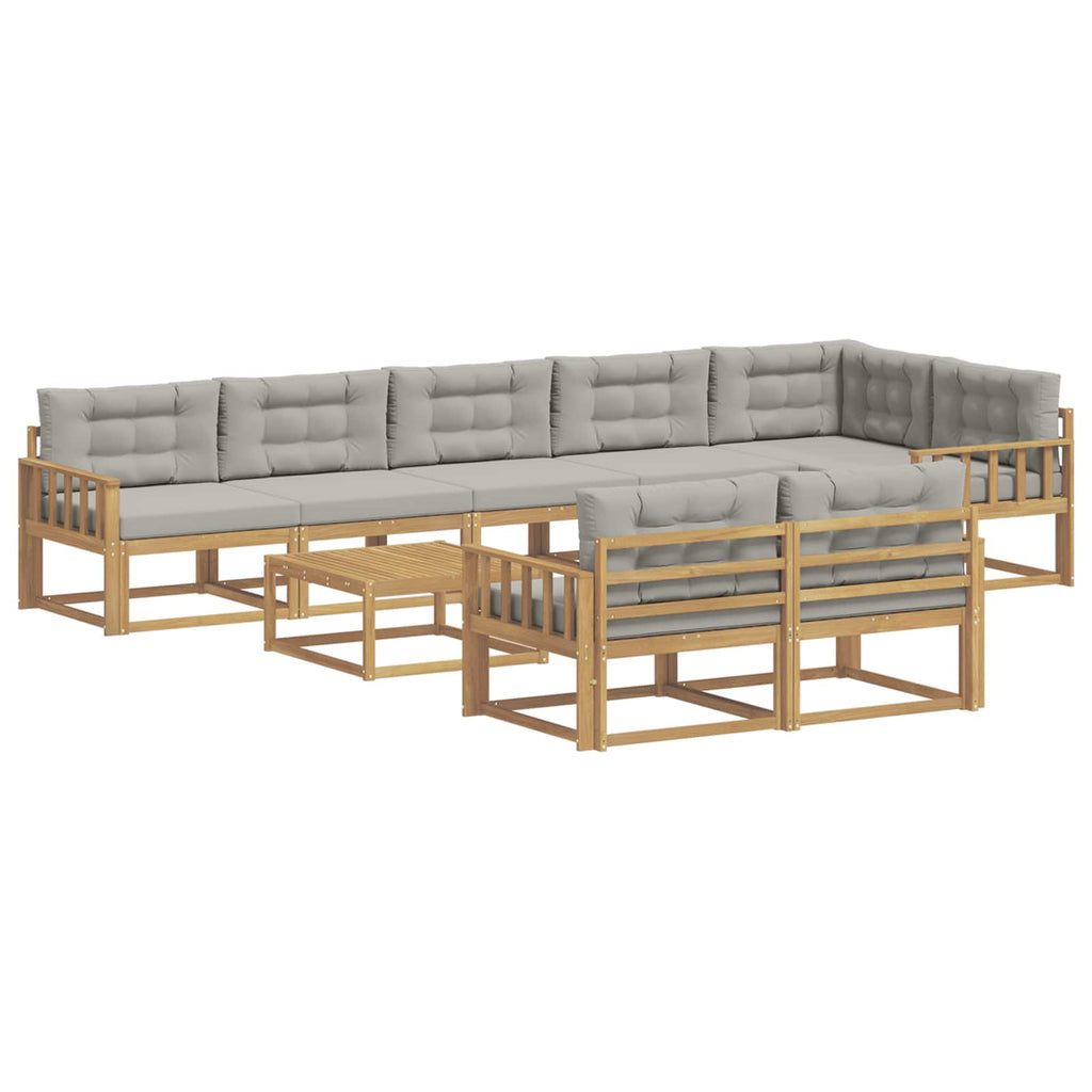 vidaXL Zestaw sof na zewnątrz 9 pcs Biały i jasnoszary 79 x 79 x 37 cm