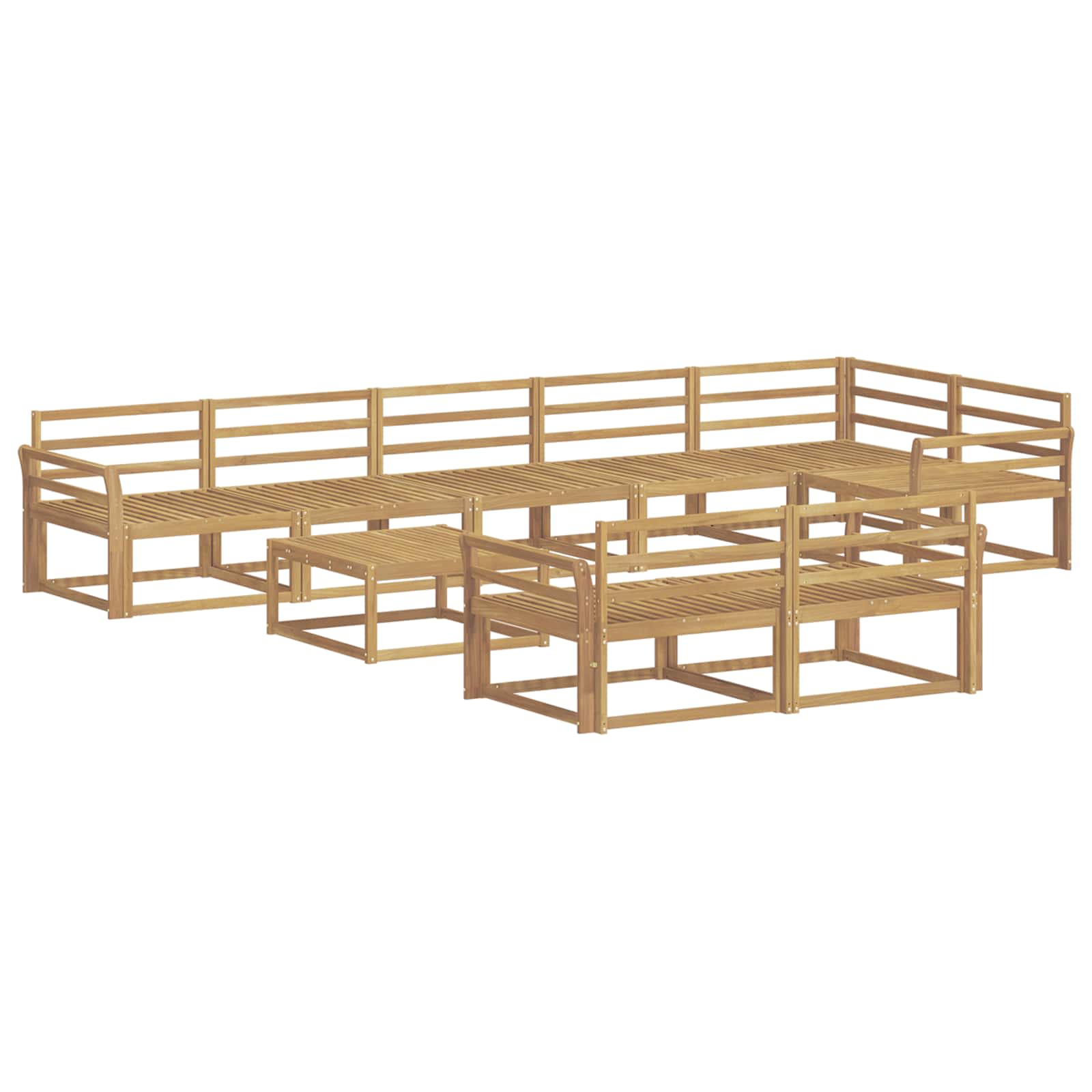vidaXL Zestaw sof na zewnątrz 9 pcs Biały 79 x 79 x 37 cm