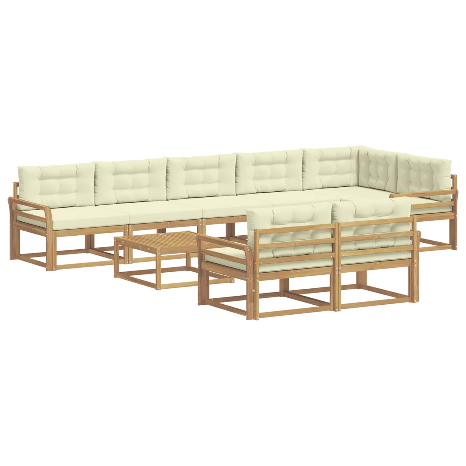 vidaXL Zestaw sof na zewnątrz 9 pcs Biały i kremowy 79 x 79 x 37 cm