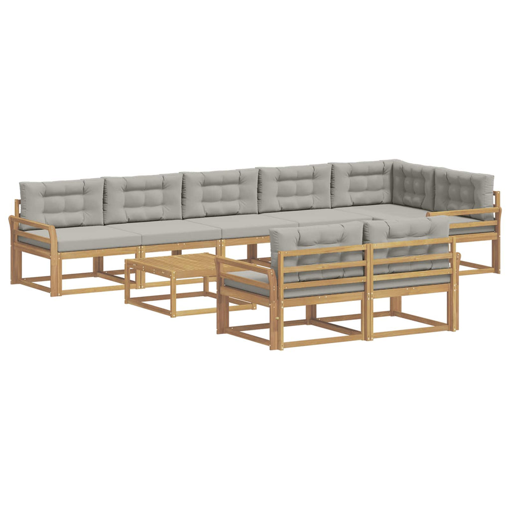 vidaXL Zestaw sof na zewnątrz 9 pcs Biały i jasnoszary 79 x 79 x 37 cm