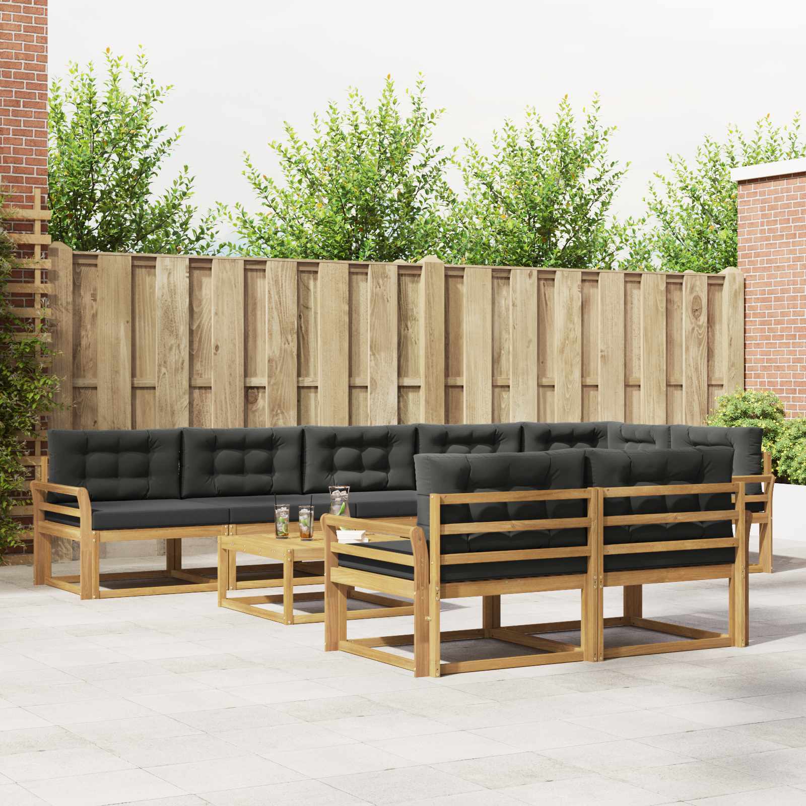 vidaXL Zestaw sof na zewnątrz 9 pcs Biały i antracyt 79 x 79 x 37 cm