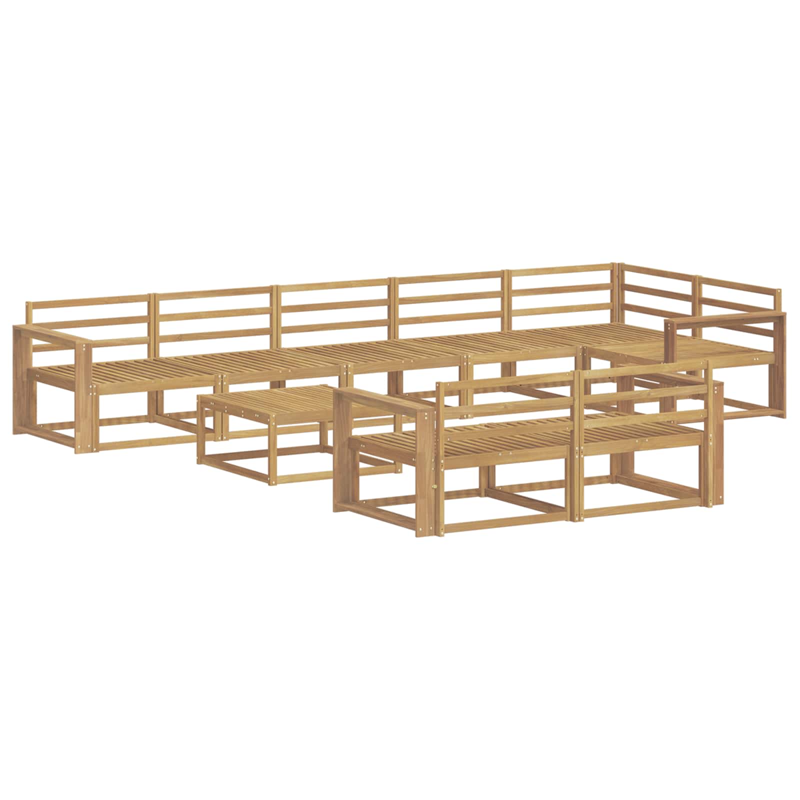 vidaXL Zestaw sof na zewnątrz 9 pcs Biały 79 x 79 x 37 cm