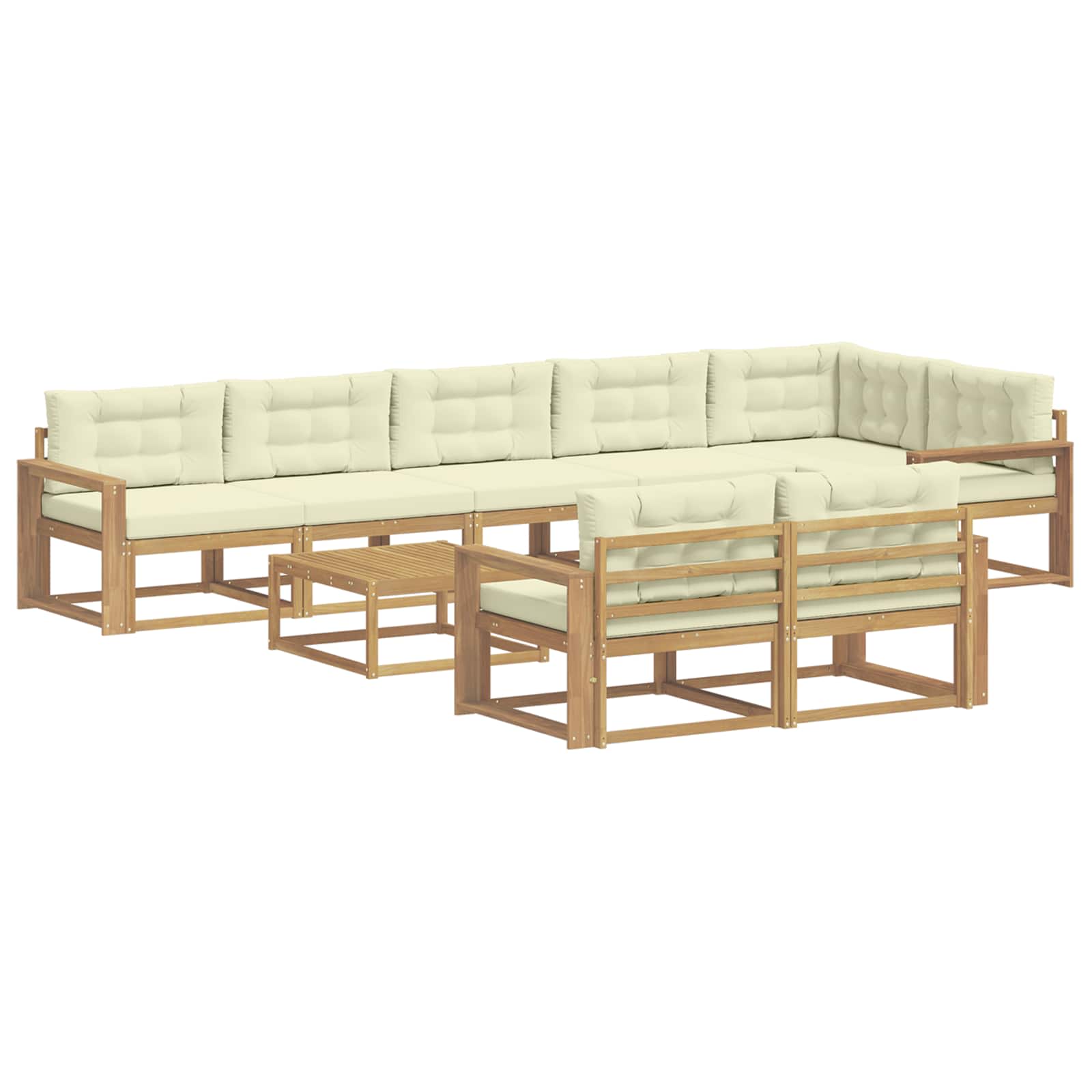 vidaXL Zestaw sof na zewnątrz 9 pcs Biały i kremowy 79 x 79 x 37 cm