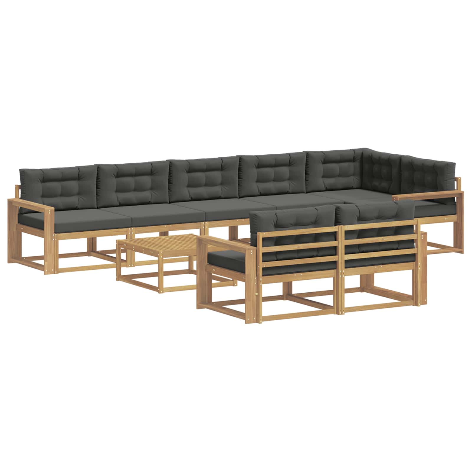 vidaXL Zestaw sof na zewnątrz 9 pcs Biały i antracyt 79 x 79 x 37 cm