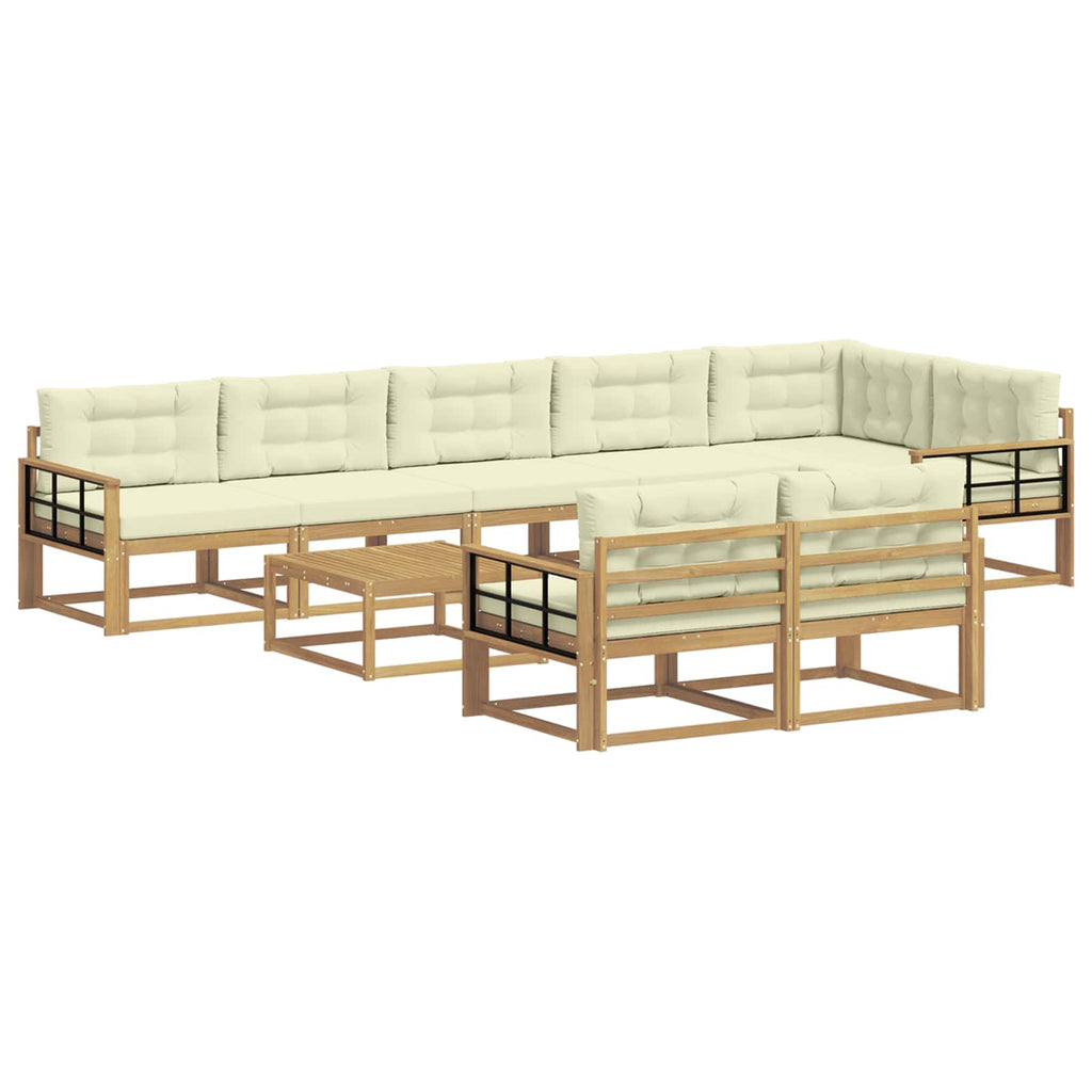 vidaXL Zestaw sof na zewnątrz 9 pcs Biały i kremowy 79 x 79 x 37 cm