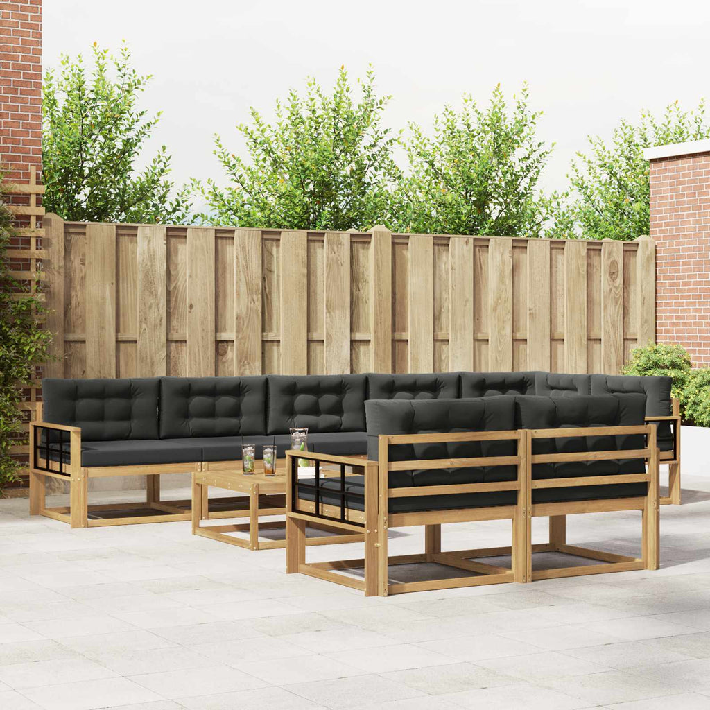 vidaXL Zestaw sof na zewnątrz 9 pcs Biały i antracyt 79 x 79 x 37 cm
