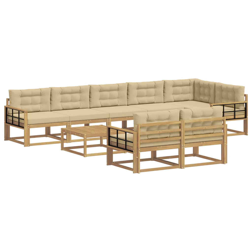 vidaXL Zestaw sof na zewnątrz 9 pcs Biały i Beżowy 79 x 79 x 37 cm